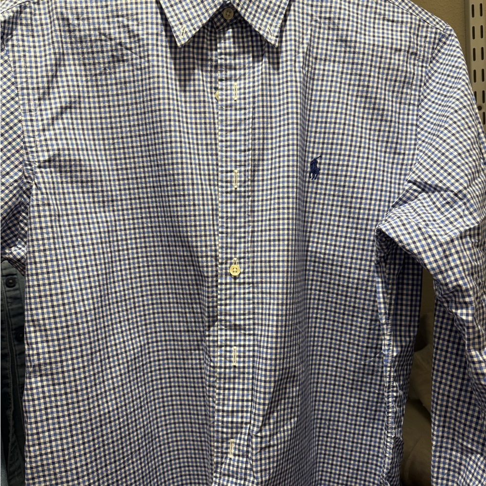 Ralph Lauren Navy and White Checkered Shirt